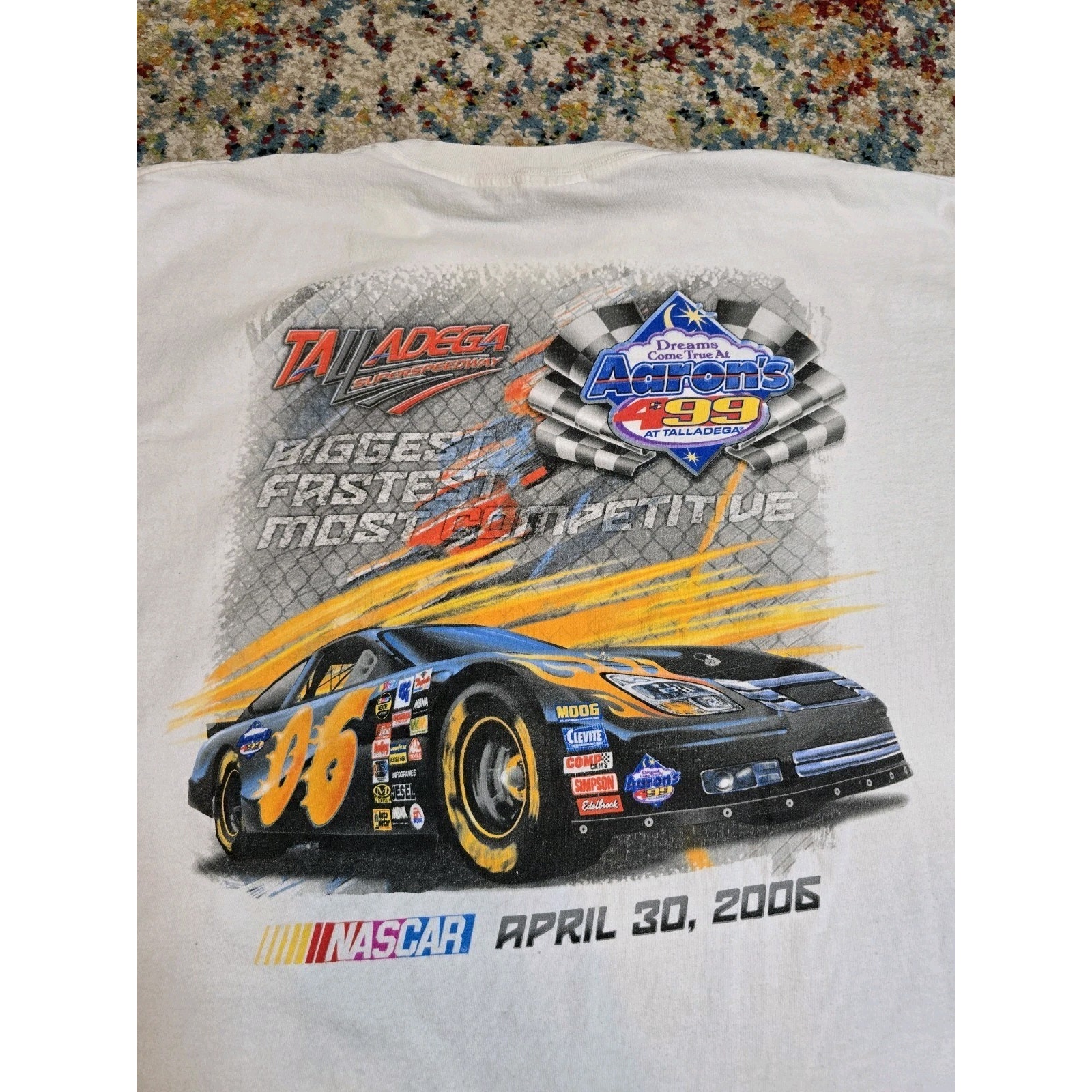 Vintage 2006 Talladega Aarons 499 Nascar Graphic TShirt Size Xxl 2xl White